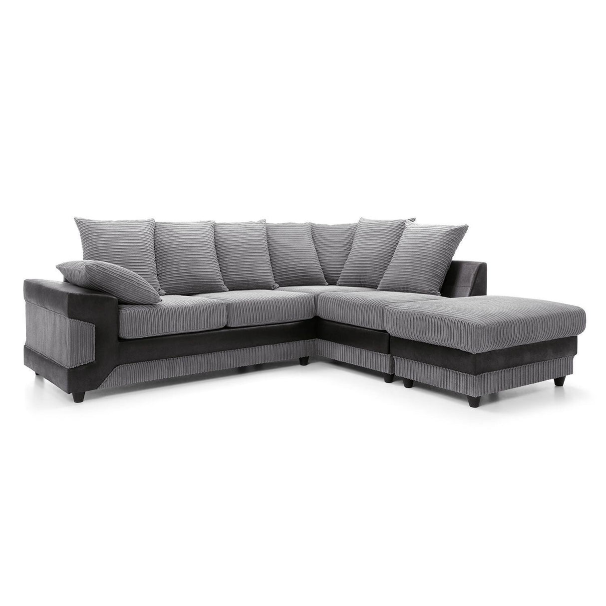 Lush Grey/Black Right Hand Corner Sofa